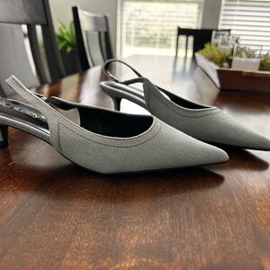 Elegant Gray Slingback Heels
